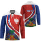 Personalized Haiti and Poland Cultural Fusion Hockey Jersey White Eagle and Haitian Independence Symbols