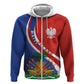 Personalized Haiti and Poland Cultural Fusion Hoodie White Eagle and Haitian Independence Symbols