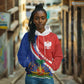 Personalized Haiti and Poland Cultural Fusion Hoodie White Eagle and Haitian Independence Symbols
