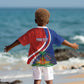 Personalized Haiti and Poland Cultural Fusion Kid Hawaiian Shirt White Eagle and Haitian Independence Symbols