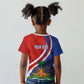 Personalized Haiti and Poland Cultural Fusion Kid T shirt White Eagle and Haitian Independence Symbols