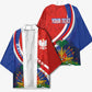 Personalized Haiti and Poland Cultural Fusion Kimono White Eagle and Haitian Independence Symbols