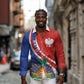 Personalized Haiti and Poland Cultural Fusion Long Sleeve Button Shirt White Eagle and Haitian Independence Symbols