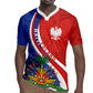 Personalized Haiti and Poland Cultural Fusion Rugby Jersey White Eagle and Haitian Independence Symbols