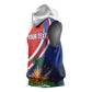 Personalized Haiti and Poland Cultural Fusion Sleeveless Hoodie White Eagle and Haitian Independence Symbols