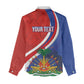 Personalized Haiti and Poland Cultural Fusion Women Casual Shirt White Eagle and Haitian Independence Symbols