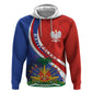 Personalized Haiti and Poland Cultural Fusion Zip Hoodie White Eagle and Haitian Independence Symbols
