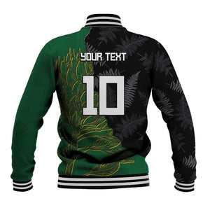 Custom Aotearoa South Africa Rugby Freedom Cup Baseball Jacket Kiwi Warriors Haka with King Protea Symbol - African Pride