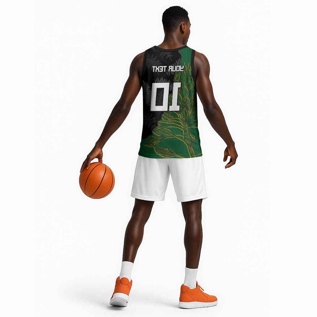 Custom Aotearoa South Africa Rugby Freedom Cup Basketball Jersey Kiwi Warriors Haka with King Protea Symbol - African Pride