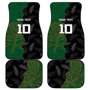 Aotearoa South Africa Rugby Freedom Cup Car Mats Kiwi Warriors Haka with King Protea Symbol - African Pride