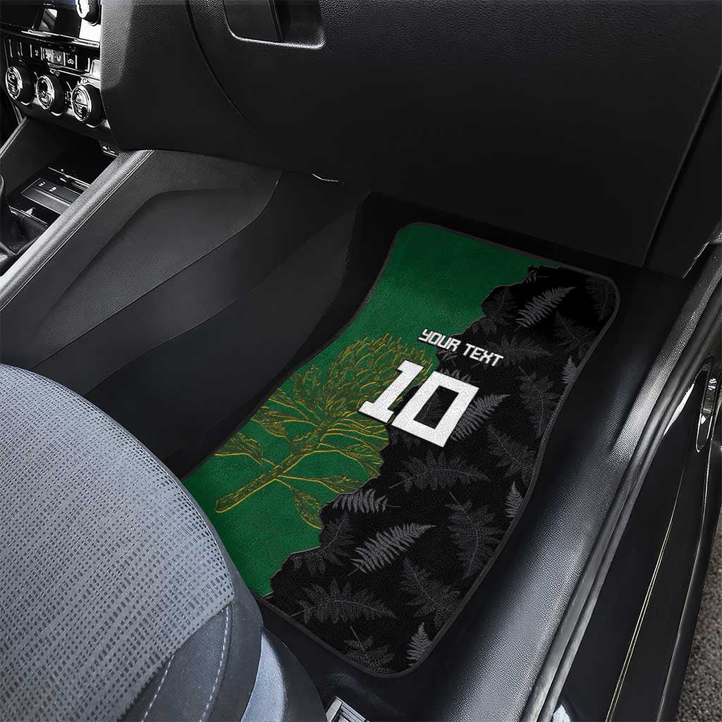 Aotearoa South Africa Rugby Freedom Cup Car Mats Kiwi Warriors Haka with King Protea Symbol - African Pride