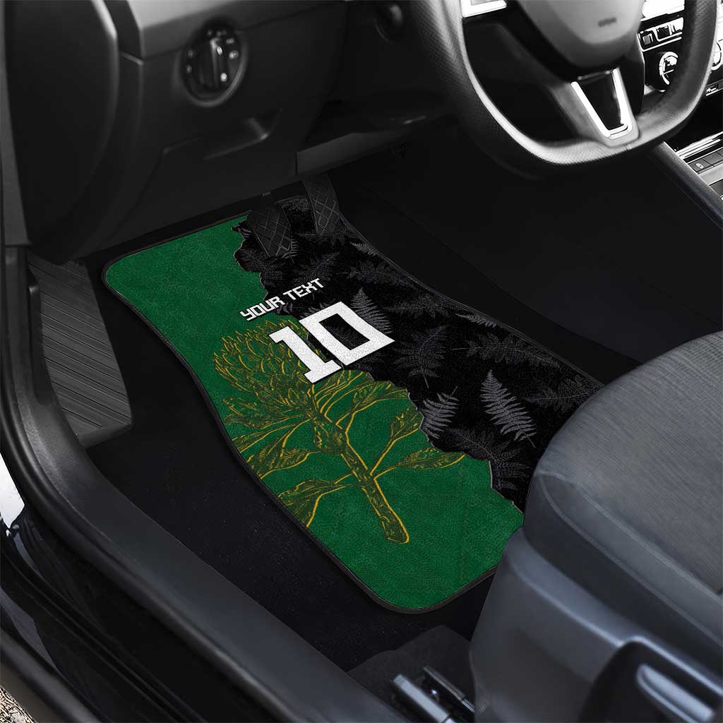 Aotearoa South Africa Rugby Freedom Cup Car Mats Kiwi Warriors Haka with King Protea Symbol - African Pride