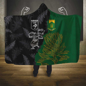 Aotearoa South Africa Rugby Freedom Cup Hooded Blanket Kiwi Warriors Haka with King Protea Symbol - African Pride