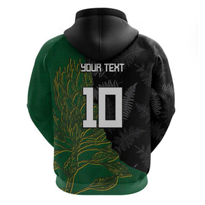 Custom Aotearoa South Africa Rugby Freedom Cup Hoodie Kiwi Warriors Haka with King Protea Symbol - African Pride