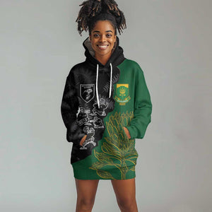 Custom Aotearoa South Africa Rugby Freedom Cup Hoodie Dress Kiwi Warriors Haka with King Protea Symbol - African Pride