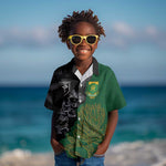 Custom Aotearoa South Africa Rugby Freedom Cup Kid Hawaiian Shirt Kiwi Warriors Haka with King Protea Symbol - African Pride