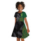 Custom Aotearoa South Africa Rugby Freedom Cup Kid Short Sleeve Dress Kiwi Warriors Haka with King Protea Symbol - African Pride