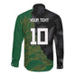 Custom Aotearoa South Africa Rugby Freedom Cup Long Sleeve Button Shirt Kiwi Warriors Haka with King Protea Symbol - African Pride