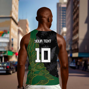 Custom Aotearoa South Africa Rugby Freedom Cup Men Tank Top Kiwi Warriors Haka with King Protea Symbol - African Pride