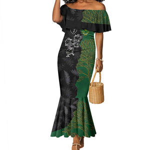 Custom Aotearoa South Africa Rugby Freedom Cup Mermaid Dress Kiwi Warriors Haka with King Protea Symbol - African Pride