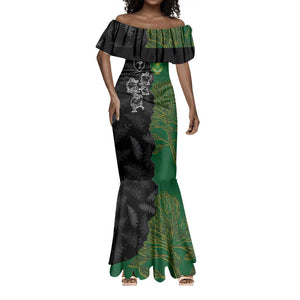 Custom Aotearoa South Africa Rugby Freedom Cup Mermaid Dress Kiwi Warriors Haka with King Protea Symbol - African Pride