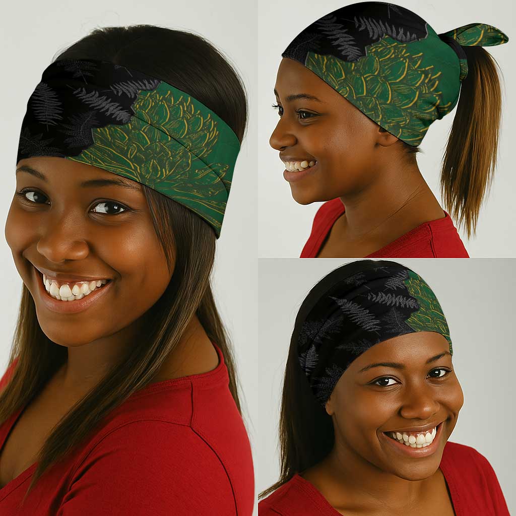 Aotearoa South Africa Rugby Freedom Cup Neck Gaiter Kiwi Warriors Haka with King Protea Symbol - African Pride