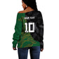 Custom Aotearoa South Africa Rugby Freedom Cup Off Shoulder Sweater Kiwi Warriors Haka with King Protea Symbol - African Pride