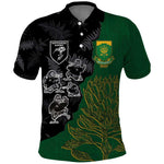 Custom Aotearoa South Africa Rugby Freedom Cup Polo Shirt Kiwi Warriors Haka with King Protea Symbol - African Pride
