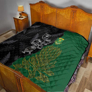 Aotearoa South Africa Rugby Freedom Cup Quilt Kiwi Warriors Haka with King Protea Symbol - African Pride