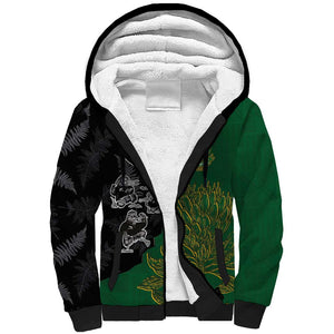 Custom Aotearoa South Africa Rugby Freedom Cup Sherpa Hoodie Kiwi Warriors Haka with King Protea Symbol - African Pride