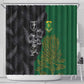 Aotearoa South Africa Rugby Freedom Cup Shower Curtain Kiwi Warriors Haka with King Protea Symbol - African Pride