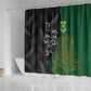 Aotearoa South Africa Rugby Freedom Cup Shower Curtain Kiwi Warriors Haka with King Protea Symbol - African Pride