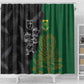 Aotearoa South Africa Rugby Freedom Cup Shower Curtain Kiwi Warriors Haka with King Protea Symbol - African Pride
