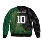 Custom Aotearoa South Africa Rugby Freedom Cup Sleeve Zip Bomber Jacket Kiwi Warriors Haka with King Protea Symbol - African Pride
