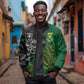 Custom Aotearoa South Africa Rugby Freedom Cup Sleeve Zip Bomber Jacket Kiwi Warriors Haka with King Protea Symbol - African Pride
