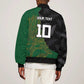 Custom Aotearoa South Africa Rugby Freedom Cup Sleeve Zip Bomber Jacket Kiwi Warriors Haka with King Protea Symbol - African Pride