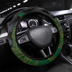 Aotearoa South Africa Rugby Freedom Cup Steering Wheel Cover Kiwi Warriors Haka with King Protea Symbol - African Pride