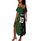 Custom Aotearoa South Africa Rugby Freedom Cup Summer Maxi Dress Kiwi Warriors Haka with King Protea Symbol - African Pride