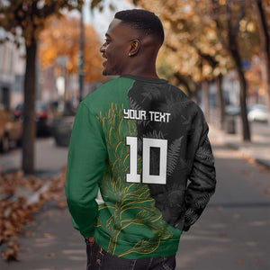 Custom Aotearoa South Africa Rugby Freedom Cup Sweatshirt Kiwi Warriors Haka with King Protea Symbol - African Pride