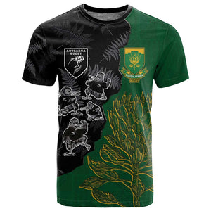 Custom Aotearoa South Africa Rugby Freedom Cup T shirt Kiwi Warriors Haka with King Protea Symbol - African Pride