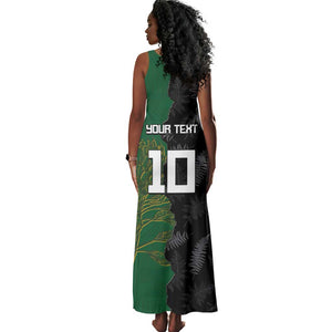 Custom Aotearoa South Africa Rugby Freedom Cup Tank Maxi Dress Kiwi Warriors Haka with King Protea Symbol - African Pride