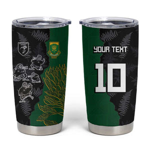 Custom Aotearoa South Africa Rugby Freedom Cup Tumbler Cup Kiwi Warriors Haka with King Protea Symbol - African Pride