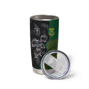 Custom Aotearoa South Africa Rugby Freedom Cup Tumbler Cup Kiwi Warriors Haka with King Protea Symbol - African Pride