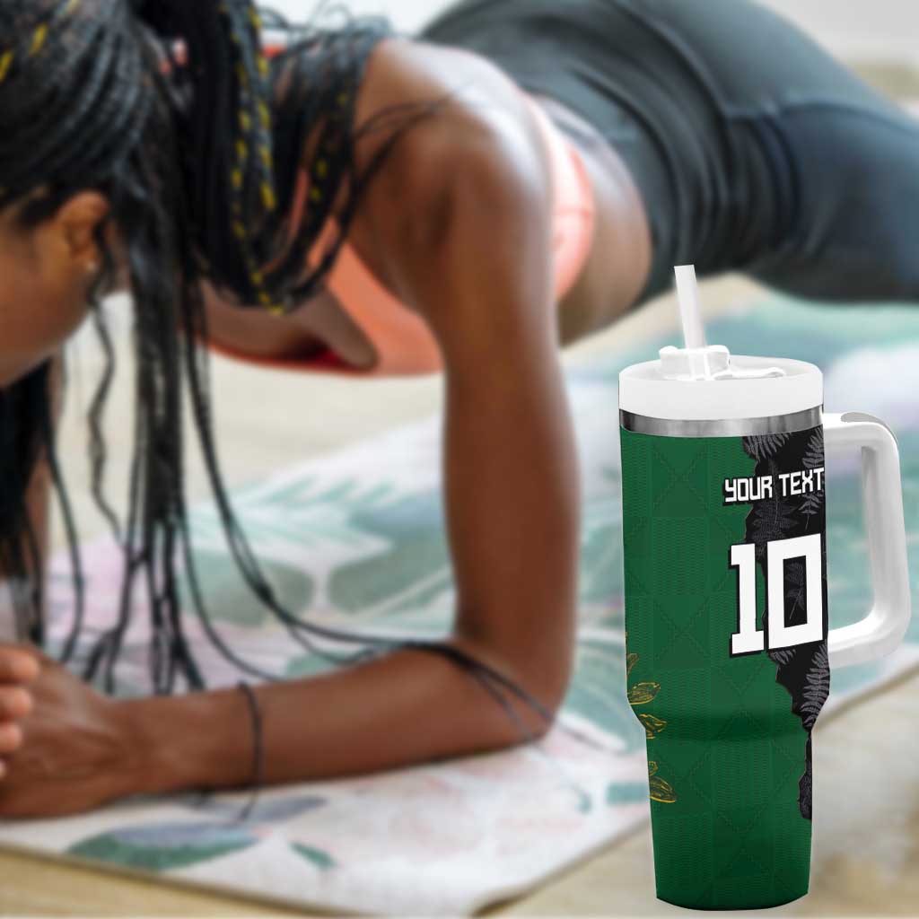 Custom Aotearoa South Africa Rugby Freedom Cup Tumbler With Handle Kiwi Warriors Haka with King Protea Symbol - African Pride