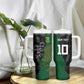 Custom Aotearoa South Africa Rugby Freedom Cup Tumbler With Handle Kiwi Warriors Haka with King Protea Symbol - African Pride