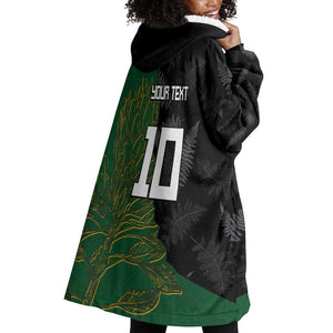 Custom Aotearoa South Africa Rugby Freedom Cup Wearable Blanket Hoodie Kiwi Warriors Haka with King Protea Symbol - African Pride