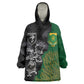 Custom Aotearoa South Africa Rugby Freedom Cup Wearable Blanket Hoodie Kiwi Warriors Haka with King Protea Symbol - African Pride
