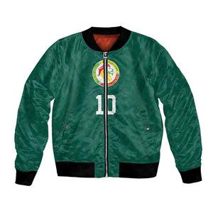 Custom Senegal Football Bomber Jacket Traditional Senegalese Fabric Sporty Style