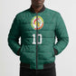 Custom Senegal Football Bomber Puffer Jacket Traditional Senegalese Fabric Sporty Style