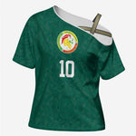 Custom Senegal Football Cross Shoulder Shirt Traditional Senegalese Fabric Sporty Style